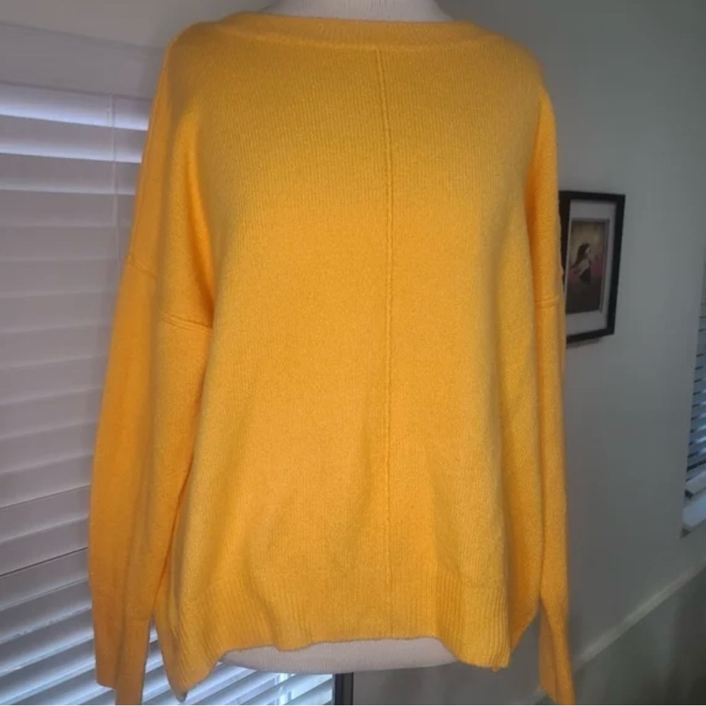 Vince Camuto Yellow Sweater with Rainbow Heels - Picture 5 of 7